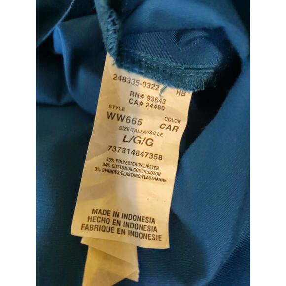 Cherokee Work Wear Women's Teal Green Scrub Top Size Large Color CAR - Picture 4 of 6